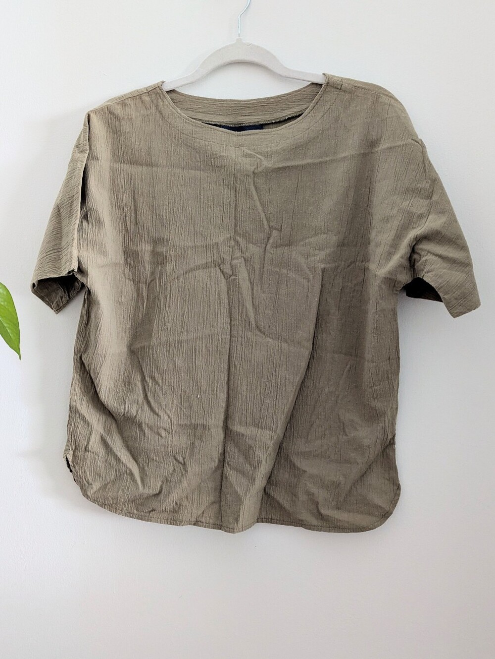 Vintage 💯 Cotton Crinkle Boxy Cut T-shirt Blouse